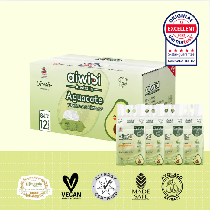 Pack Familiar: Toallitas Serie Fresca y Nutritiva 12 Paquetes/Caja - Aguacate