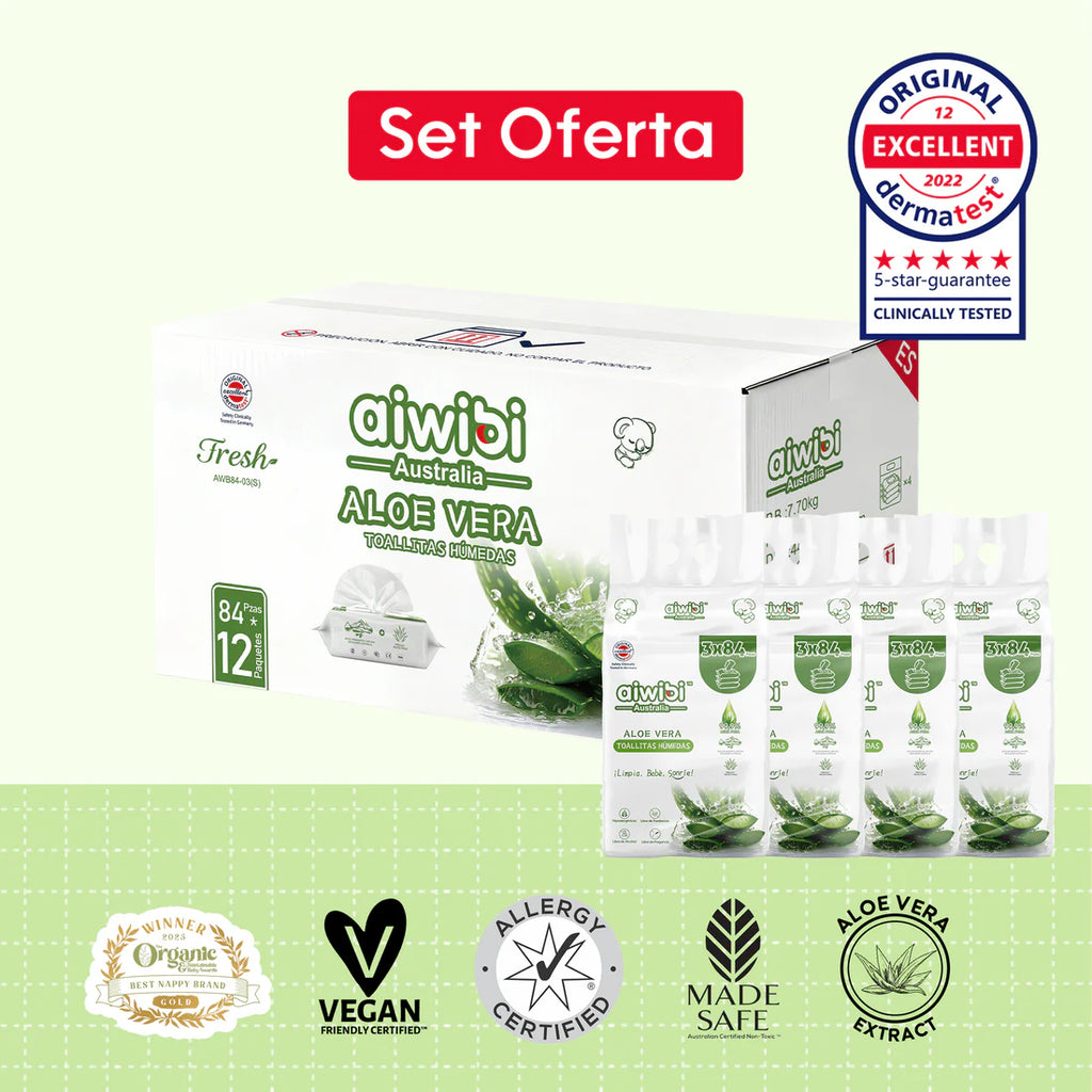 Pack Familiar: Toallitas Serie Fresca y Nutritiva 12 Paquetes/Caja - Áloe