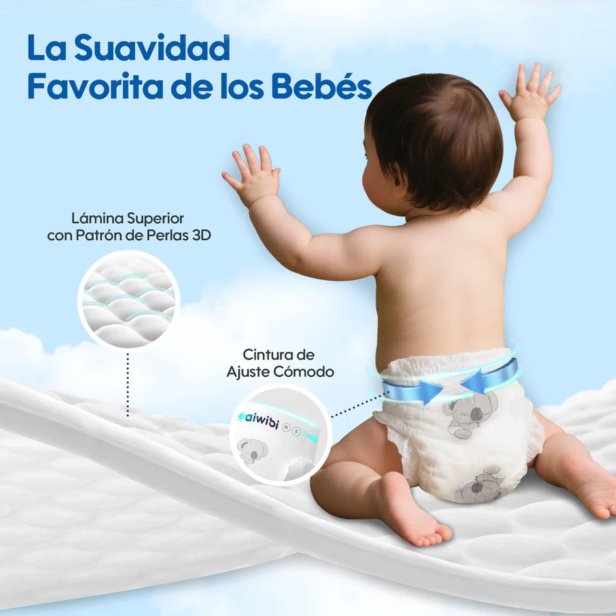 Pañales Premium Aiwibi Para Bebé Comfy Soft Talla (XXXG) Paquete 50un.